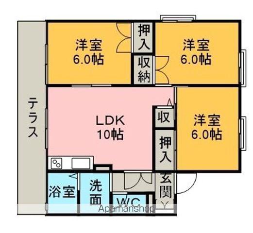 サンパーク谷田Ⅰ(3LDK/1階)の間取り写真