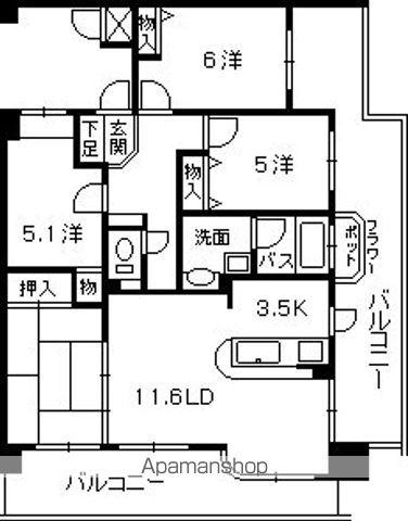 フローレンス己斐本町リバーサイド(4LDK/11階)の間取り写真