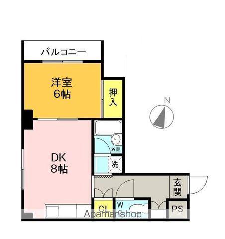 アベニュービル(1DK/4階)の間取り写真