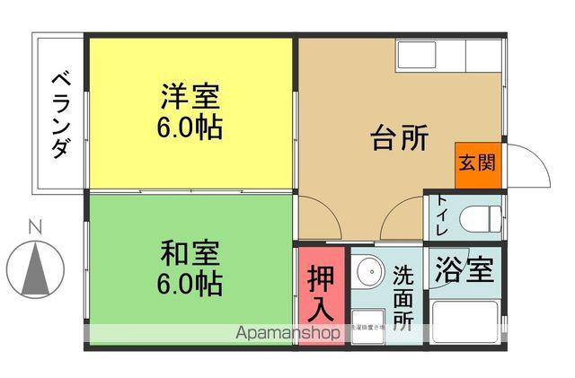 ドミール大原(2DK/2階)の間取り写真