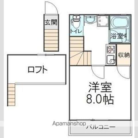 フラット12(1K/2階)の間取り写真