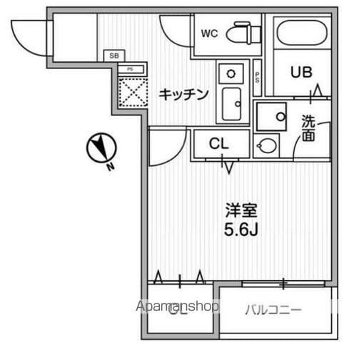 T＇S CUORE調布(1K/2階)の間取り写真
