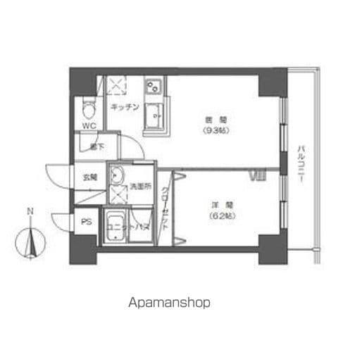 レジディア札幌駅ノース(1LDK/6階)の間取り写真