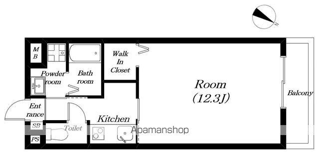 レイーナⅢ(1K/2階)の間取り写真