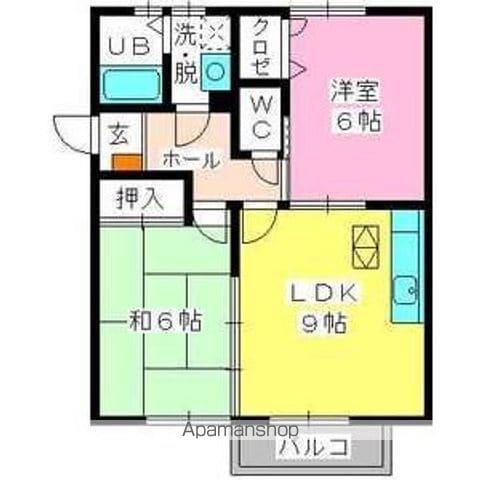 カウベルハウス(2LDK/1階)の間取り写真
