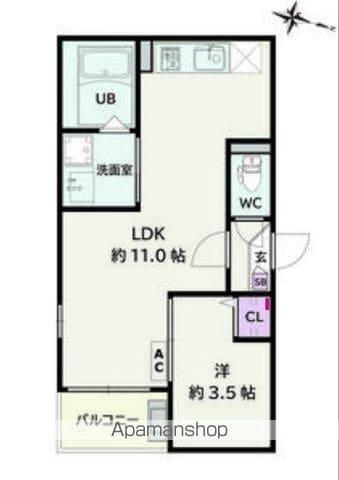 JACK HOMMACHIⅣ(1LDK/1階)の間取り写真