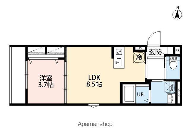 ROBOT HOME 前原Ⅱ(1LDK/3階)の間取り写真