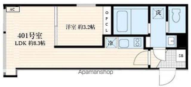 SKULD神楽坂(1LDK/4階)の間取り写真