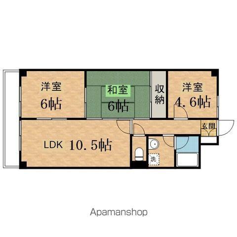 スカイハイツ(3LDK/4階)の間取り写真