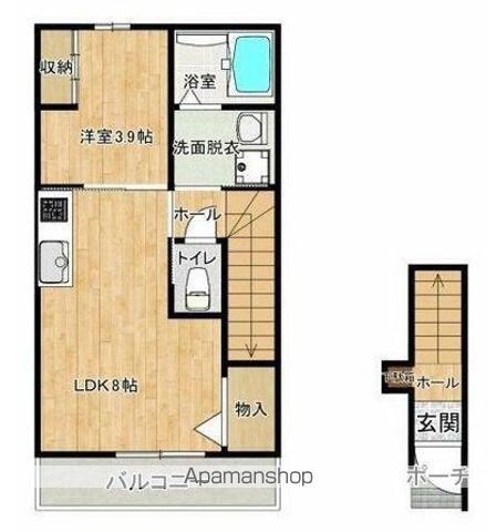 エルミタージュ(1LDK/2階)の間取り写真