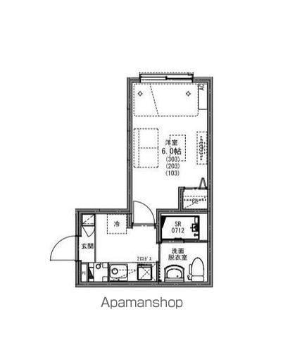 KEIAI RESIDENCE 新柏Ⅱ(1K/2階)の間取り写真