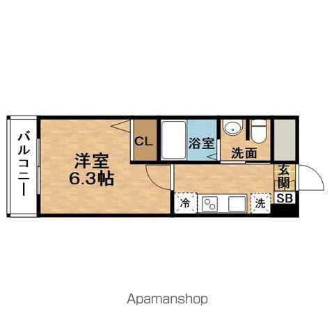 スイス梅田東(1K/8階)の間取り写真