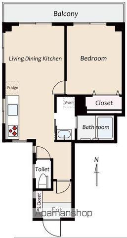 村田ビル(1LDK/1階)の間取り写真