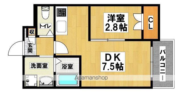賑町シーエム・ディス(1DK/2階)の間取り写真