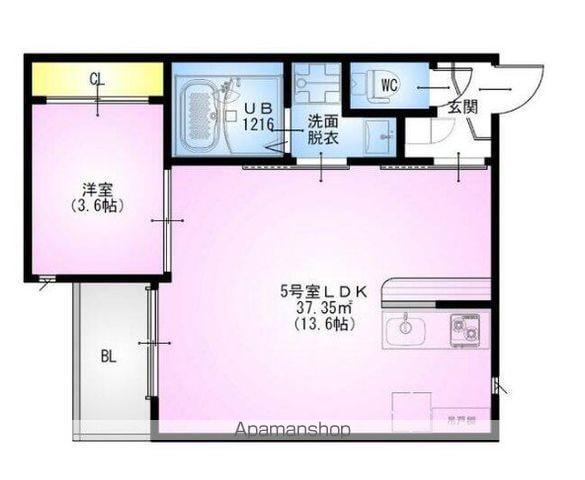 REGALEST 東大宮(1LDK/1階)の間取り写真