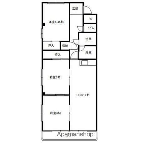 マンション東柴第2(3LDK/3階)の間取り写真