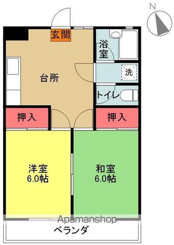 シャイニングマンション(2DK/3階)の間取り写真