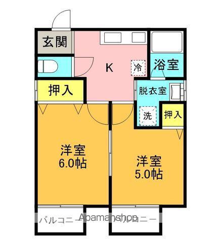 ROOM1357(2K/2階)の間取り写真