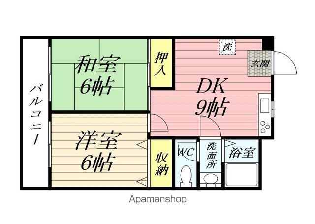 クレール鶴見(2DK/3階)の間取り写真