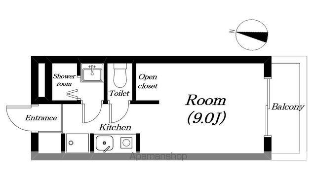 ハウス良心(1K/2階)の間取り写真