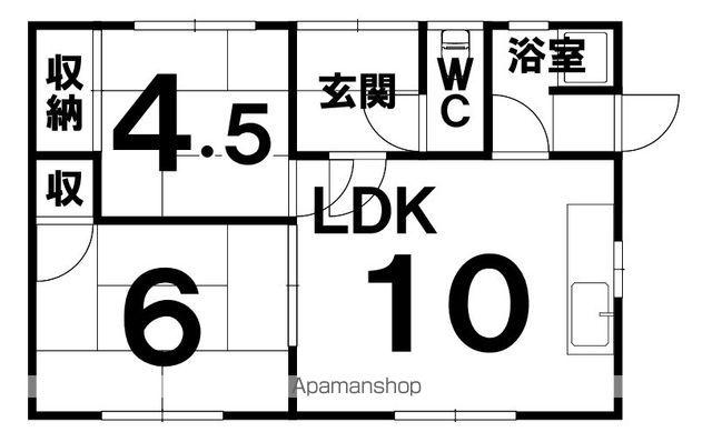 根室本線 柏林台駅 徒歩28分 1階建 築47年(2LDK)の間取り写真