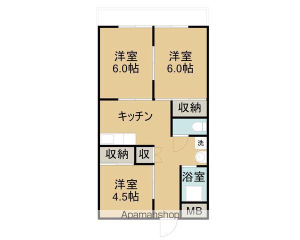 友原ビル(3K/4階)の間取り写真