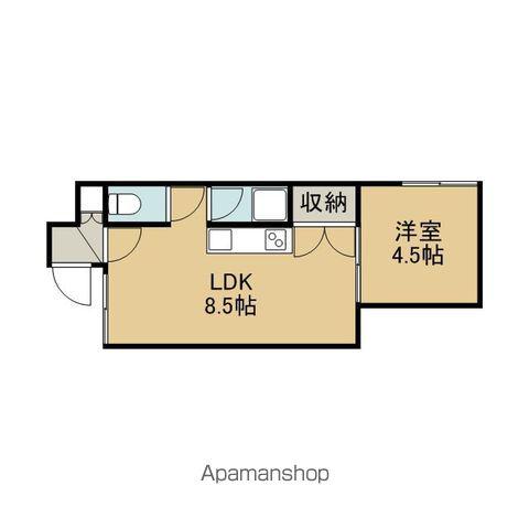 パレス黄金(1DK/2階)の間取り写真