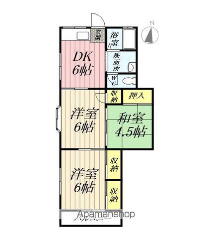 沖ハイツ(3DK/2階)の間取り写真