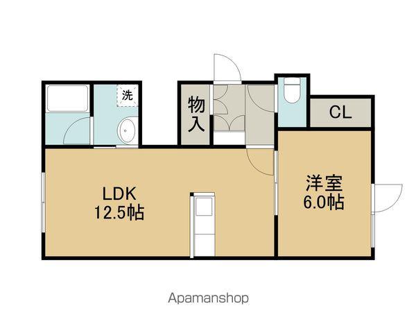 ロイヤルハイム東開(1LDK/1階)の間取り写真