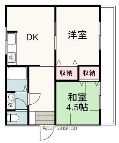 ESPLANADE中田本町(2DK/2階)の間取り写真