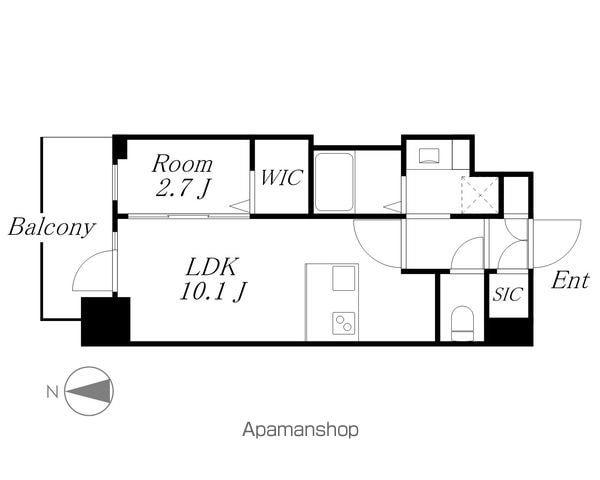 エステムコート名古屋TWIN ウエスト(1LDK/10階)の間取り写真
