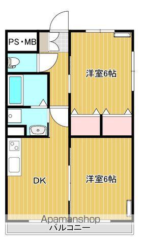 サンリッチあけぼのⅠ(2DK/2階)の間取り写真