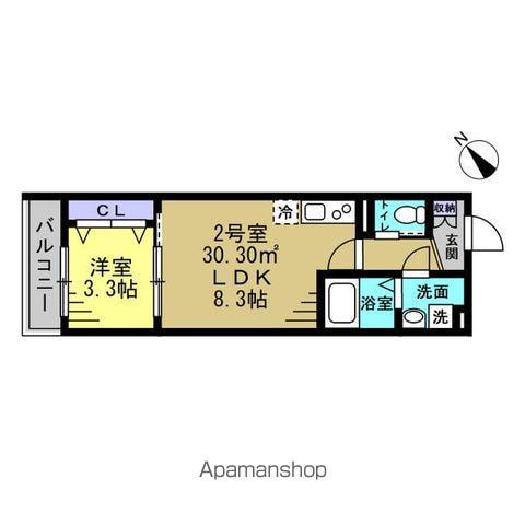 エスポワール南柏(1LDK/3階)の間取り写真