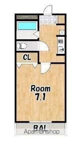 京町桜館(1K/3階)の間取り写真