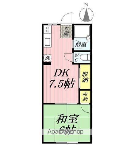 第二青木荘(1DK/1階)の間取り写真