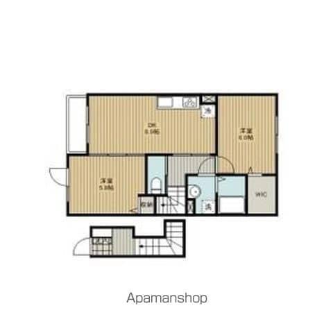 牧場弐番館(2DK/2階)の間取り写真