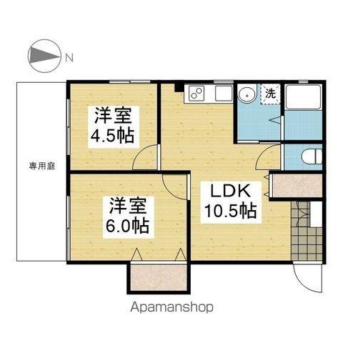 アルトルーフⅡ(2LDK/1階)の間取り写真