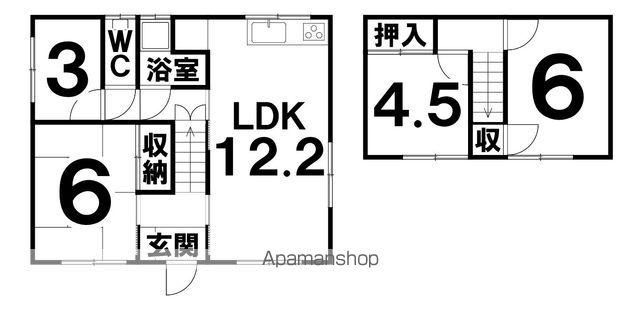 根室本線 帯広駅 徒歩14分 2階建 築56年(4LDK)の間取り写真