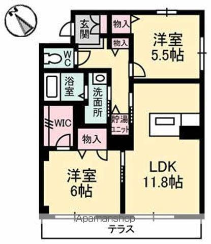 グランベレオ川口(2LDK/1階)の間取り写真