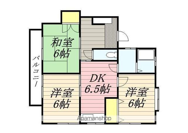 QAシャルム(3DK/1階)の間取り写真