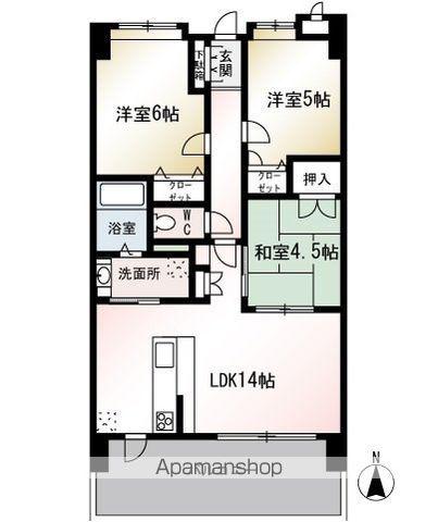 ベルメゾン西公園(3LDK/8階)の間取り写真