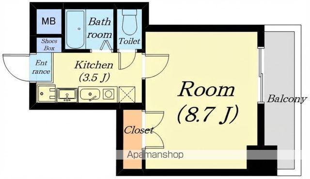 ミラージュ大津京(1K/9階)の間取り写真
