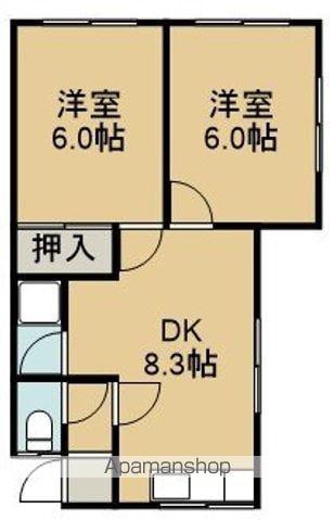 大川荘(2DK/1階)の間取り写真