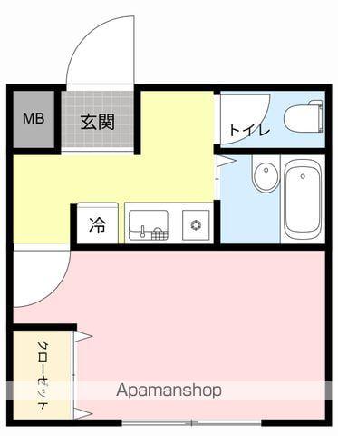 ライムハウス(1K/1階)の間取り写真