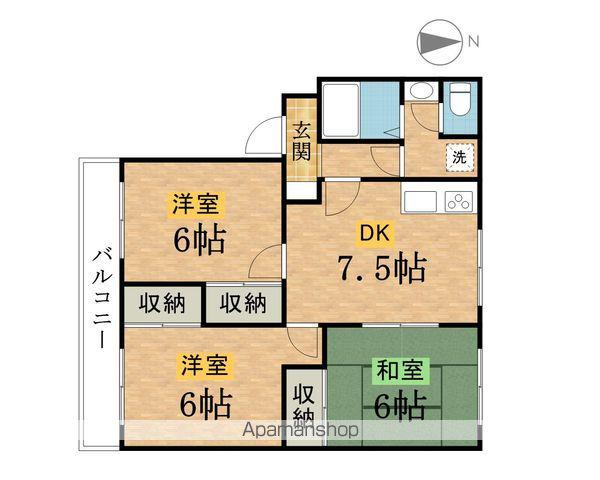 チェリーマンション(3DK/2階)の間取り写真