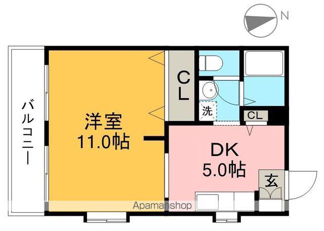 ヴィラファイン七里(1DK/3階)の間取り写真