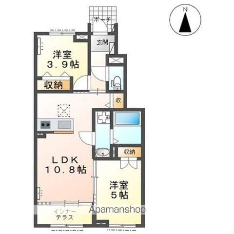 グラン・アルモニア A(2LDK/1階)の間取り写真