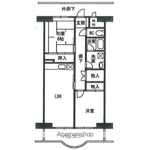 シラカワパレス(2LDK/1階)の間取り写真