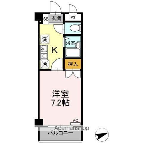 セジュール浦上(1K/2階)の間取り写真