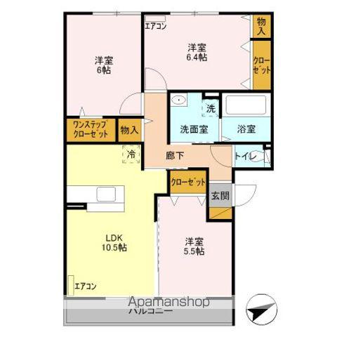 ルンダーベルクB(3LDK/2階)の間取り写真